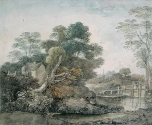 Landscape with Cottage and Stream